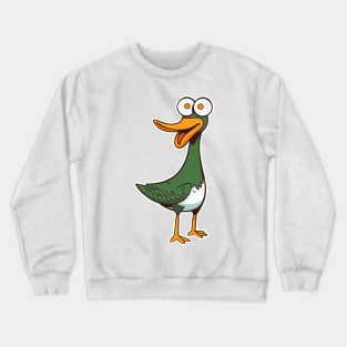 Silly Green Duck Art Crewneck Sweatshirt